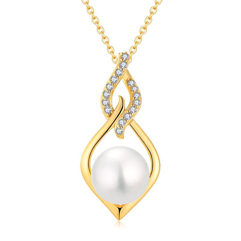 图片 Freshwater pearl earrings necklace S925 pure silver light luxury fashionable collarbone chain accessory